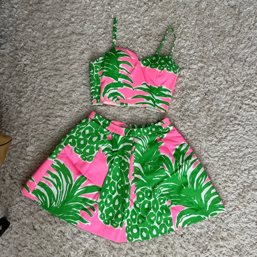 Lilly Pulitzer two piece skirt set